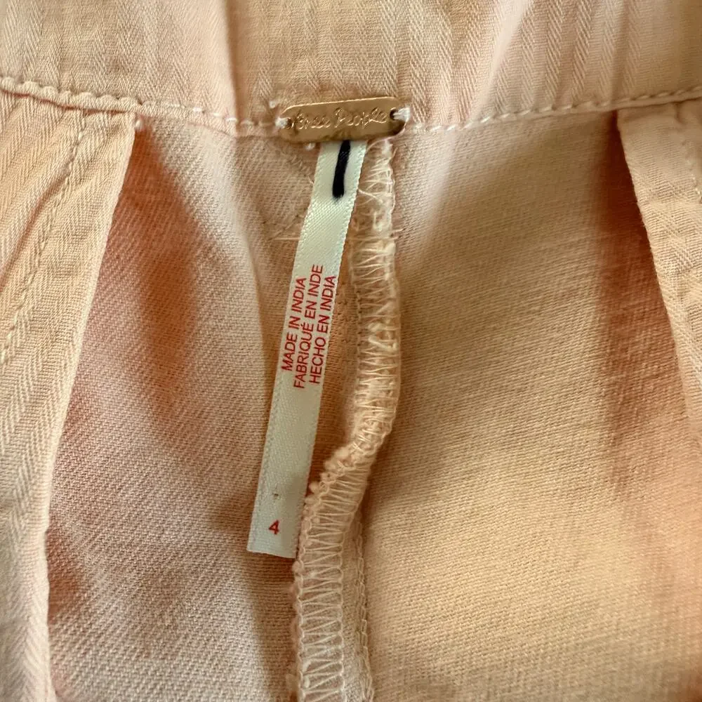 Free People shorts pleated a-line long shorts cotton 4